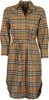 Thumbnail for your product : Burberry Vintage Check Cotton Tie-waist Shirt Dress Antique Yellow