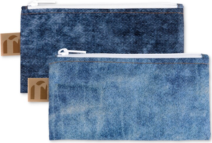 Bumkins Denim-Print Small Snack Bags, 2 Pack