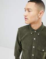 Thumbnail for your product : Abercrombie & Fitch Buttondown Fine Cord Shirt Regular Fit in Olive