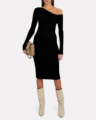 Enza Costa Off-The-Shoulder Knit Midi Dress
