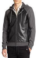 Thumbnail for your product : Michael Kors Leather Zip Hoodie