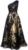 Thumbnail for your product : Marchesa one shoulder foil tea dress