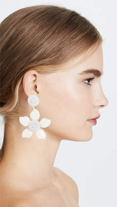 Oscar de la Renta Bold Enamel Flower Earrings