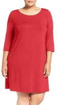 Thumbnail for your product : Eileen Fisher Plus Size Women's Ballet Neck Jersey Dress