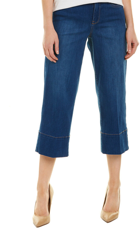 wide leg denim capris