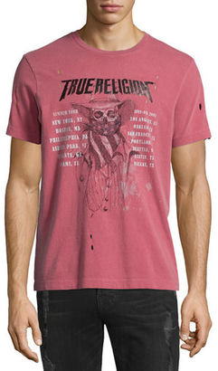 True Religion 4th Skull & Logo-Graphic Short-Sleeve Tee, Ruby