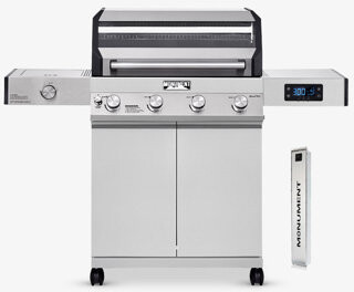 Monument Grills Smart Denali 405, 4 - Burner Stainless Liquid Propane 60000 BTU Clearview Gas Grill & Smoke Box