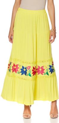 Antthony Design Originals Antthony "Claudine" Tiered Maxi Skirt with Embroidery