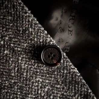 Burberry Tailored Wool Cashmere Blend Donegal Tweed Jacket