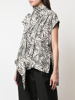 Thumbnail for your product : Proenza Schouler Zebra Print Short Sleeve Scarf Top
