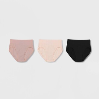 Hanes Premium Women's Smoothing Seamless 3pk Basic High Cut Briefs -  Black/Beige - ShopStyle Panties