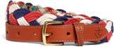 Thumbnail for your product : Brooks Brothers Kiel James Patrick White, Blue and Coral Braided Belt