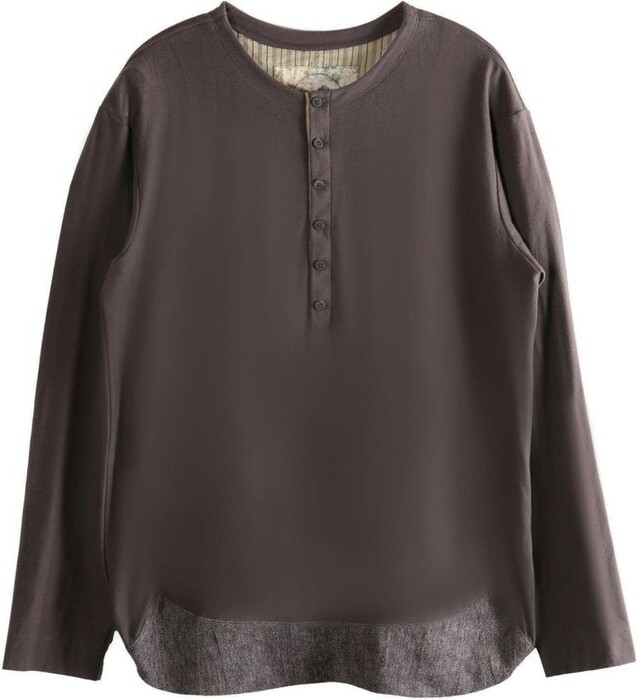 Ziggy Chen Henley Neck Long Sleeve T-Shirt