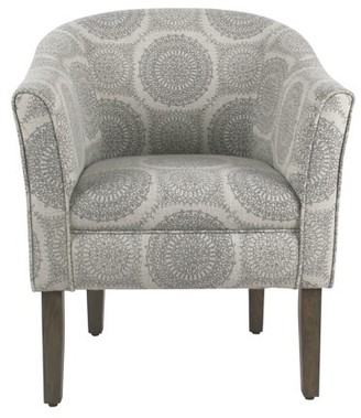 HomePop Tub Shaped Accent Chair-Gray Medallion