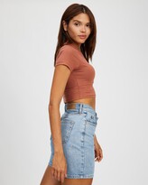 Thumbnail for your product : Cotton On Women's Brown Basic T-Shirts - Micro Baby Crop Tee - Size L at The Iconic