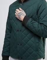 Thumbnail for your product : ASOS Quilted Bomber Jacket with Double Fastening in Khaki