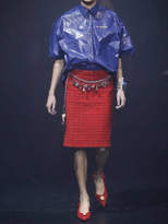 Thumbnail for your product : Balenciaga Stretch Tweed Pencil Skirt W/ Chain Belt