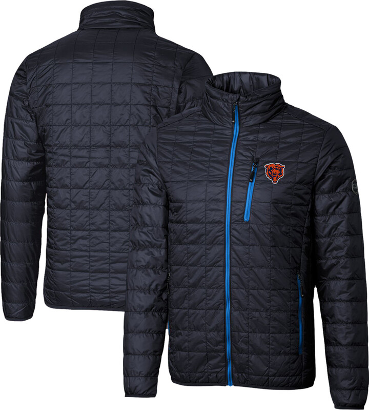 Cutter & Buck Men's Navy Chicago Bears Throwback Logo Rainier PrimaLoft Eco Insulated Full-Zip Puffer Jacket