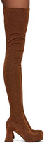 Thumbnail for your product : Stella McCartney Bronze Lurex Groove Over-The-Knee Sock Boots