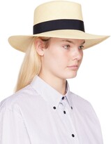 Thumbnail for your product : Maison Michel Beige & Navy Charles Fedora