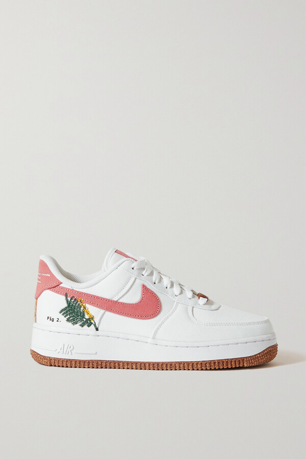 Nike Air Force 1 '07 Se Embroidered Canvas Sneakers - White - ShopStyle