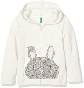 Benetton Girl's Jacket W/Hood Longsleeve Cotton Blend White 10r, (Size: 2Y)