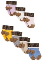 Thumbnail for your product : Fendi Baby Girl's Logo Print Socks, Pack of 7