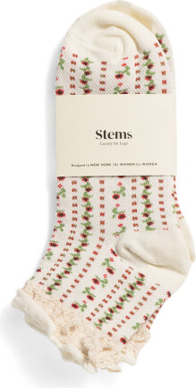 TJMAXX Mini Floral Lace Ruffle Socks For Women, Cotton