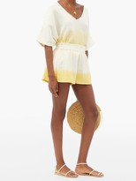 Thumbnail for your product : Anaak Aria Buttoned-side Dip-dyed Cotton Shorts - Yellow Multi