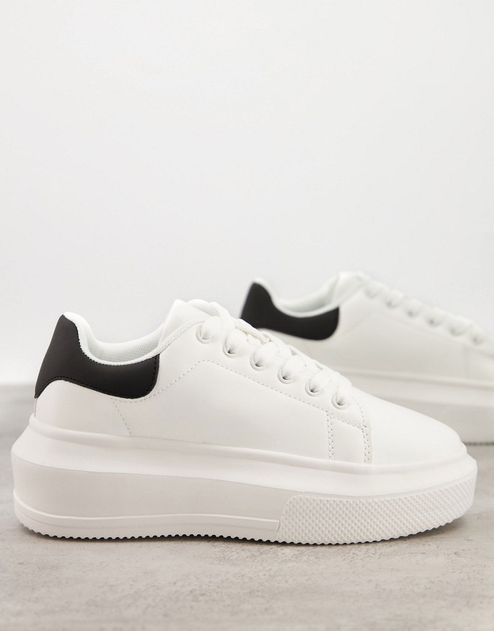 ASOS DESIGN Dorina chunky sole sneakers in white - ShopStyle