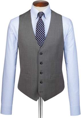 Charles Tyrwhitt Grey Slim Fit Birdseye Travel Suit Wool Vest Size w36
