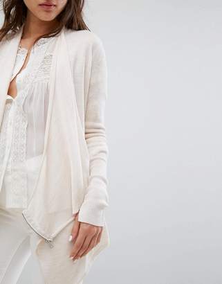 AllSaints Drina Ribbed Cardigan With Side Zip