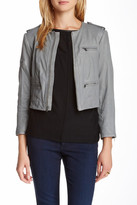 Thumbnail for your product : Alice + Olivia Cam Zip Sleeve Genuine Leather Biker Jacket