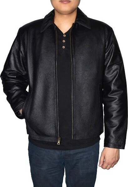 Victory Outfitters Men'sGenuineLeatherStraightJacketBlackXL