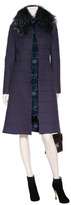 Thumbnail for your product : Alberta Ferretti Purple Wool Coat with Removable Fur Collar