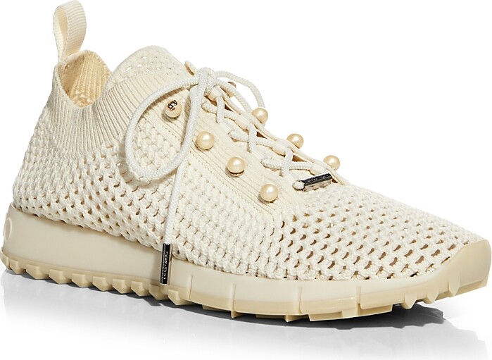 Jimmy Choo Women's Veles Crochet Knit Low Top Sneakers