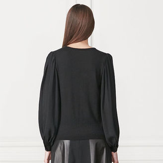 Ralph Lauren Silk-Sleeve Cashmere Sweater