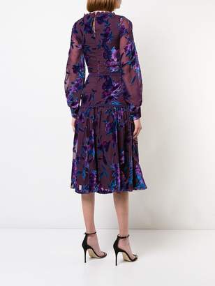 Marchesa Notte floral embroidered cocktail dress