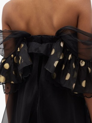 Dundas Ruffled Off-the-shoulder Lace Mini Dress - Black