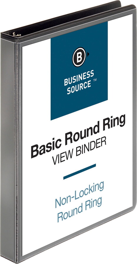 Business Source, BSN09952, Round-ring View Binder, 1 Each, Black