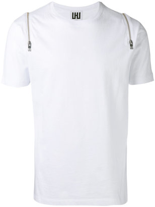 Les Hommes zipped shoulders T-shirt - men - Cotton - L