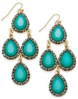Thumbnail for your product : INC International Concepts Gold-Tone Green Stone Chandelier Earrings, Created for Macy's