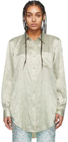 Thumbnail for your product : Acne Studios Green Floral-Embossed Satin Shirt