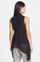 Thumbnail for your product : Eileen Fisher Stand Collar Front Zip Silk Vest