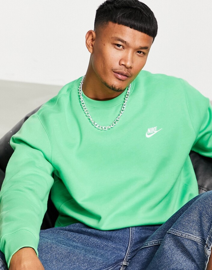 Nike Club sweatshirt in light green spark - ShopStyle