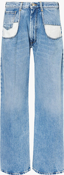 Maison Margiela Womens Denim Faded-Wash Straight-Leg Relaxed-Fit Jeans 10