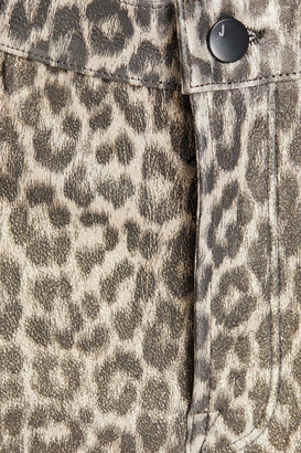 J Brand Metallic leopard-print leather skinny pants