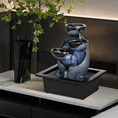 Ebern Designs Feng Shui Zen Meditation Desktop Fountain