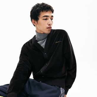 lacoste zip cardigan