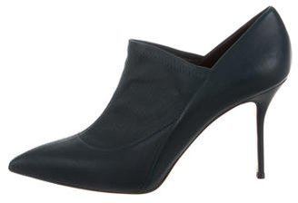 Casadei Leather Pointed-Toe Booties